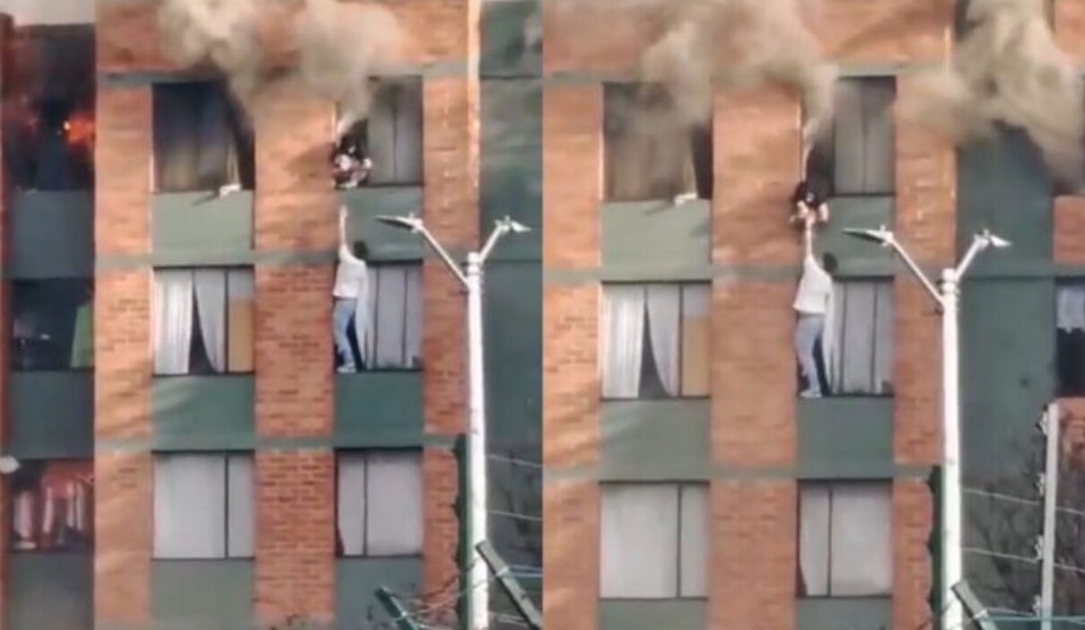 Héroe: Joven arriesgó su vida para salvar a una mujer y su mascota en medio de un incendio en Bogotá