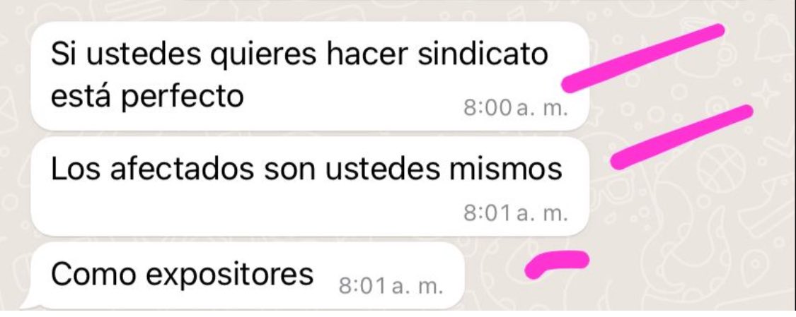 En imágenes | Tras varias denuncias, filtran chat de Buró a expositores de la feria