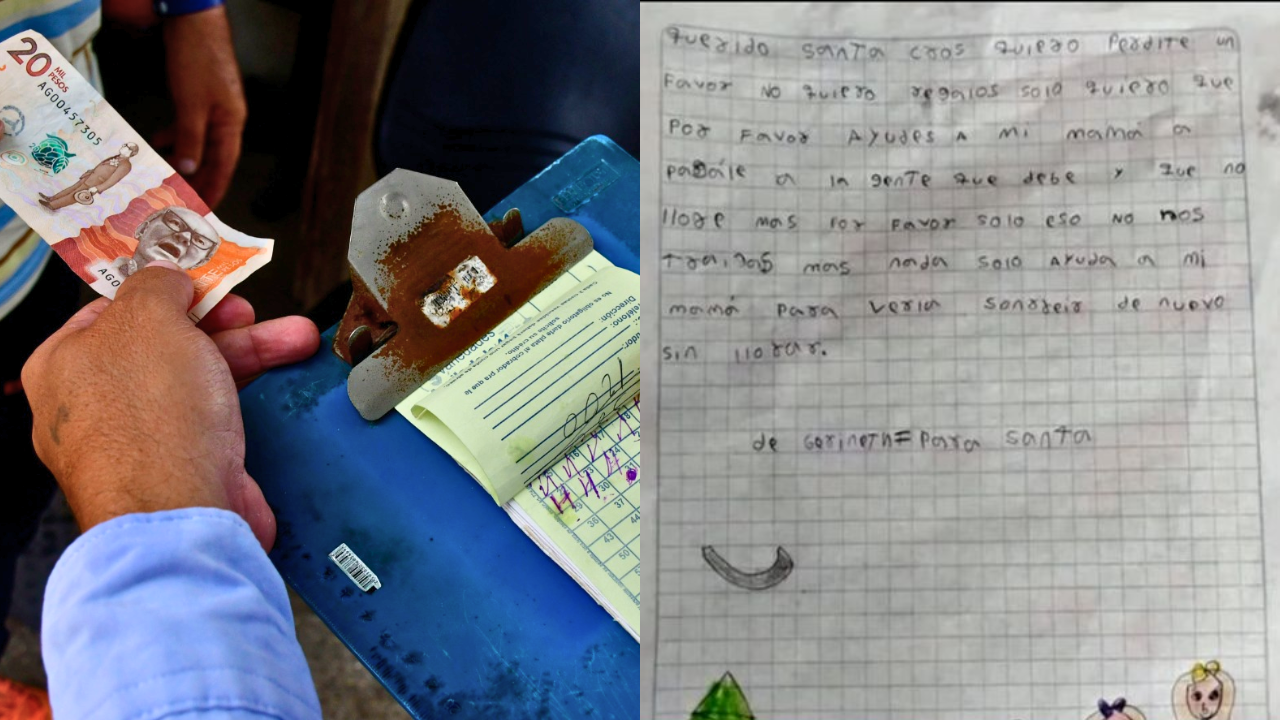 Niña de 8 años pide ayuda en su carta al Niño Dios para que su mamá pague deudas a gota gota