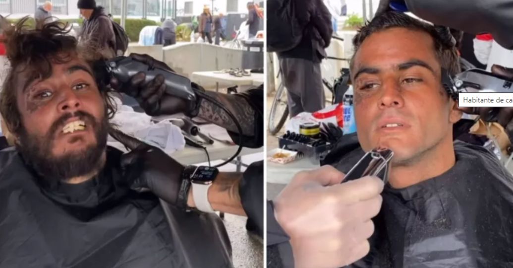 Impactante: el cambio de 'look' de un habitante de calle