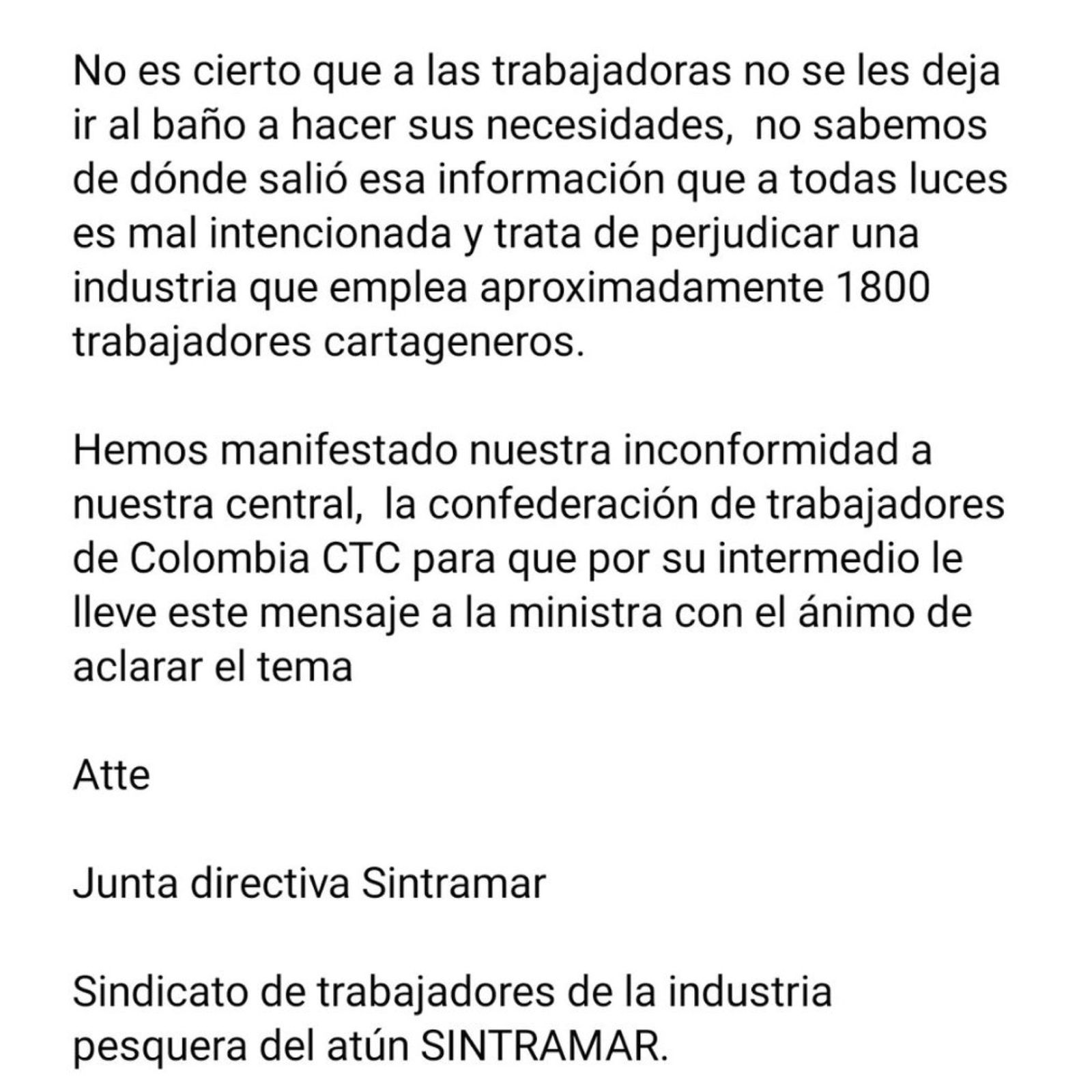 Sindicato mayoritario de Van Camp's salió en defensa de la empresa