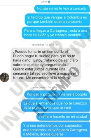 Chat de Valentina Trespalacios con Jhon Poulos 