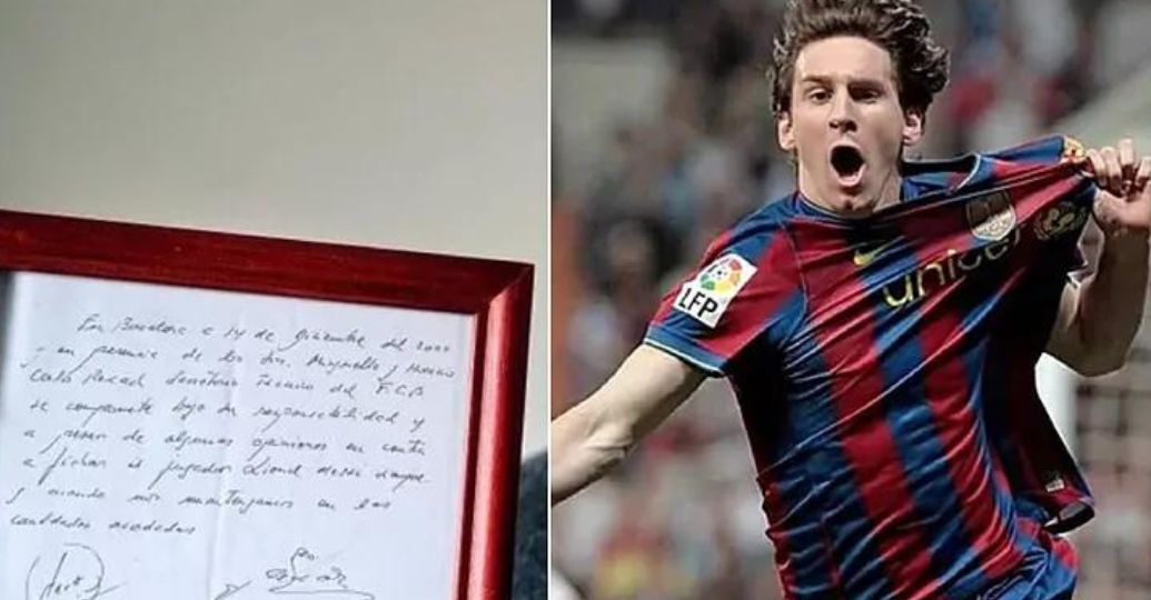 Subastan servilleta en la que el Barcelona contrató a Messi