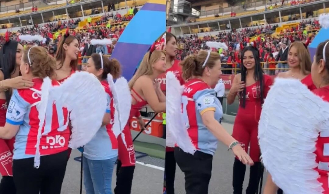 Fortaleza no se dejó intimidar de las diablitas del América y presentó a sus angelitas: aquí el video