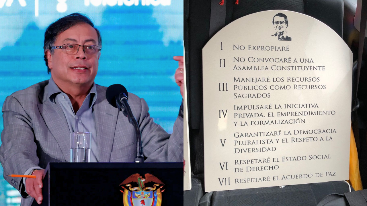 En redes recuerdan cuando el presidente Petro "firmó en piedra" no hacer una constituyente