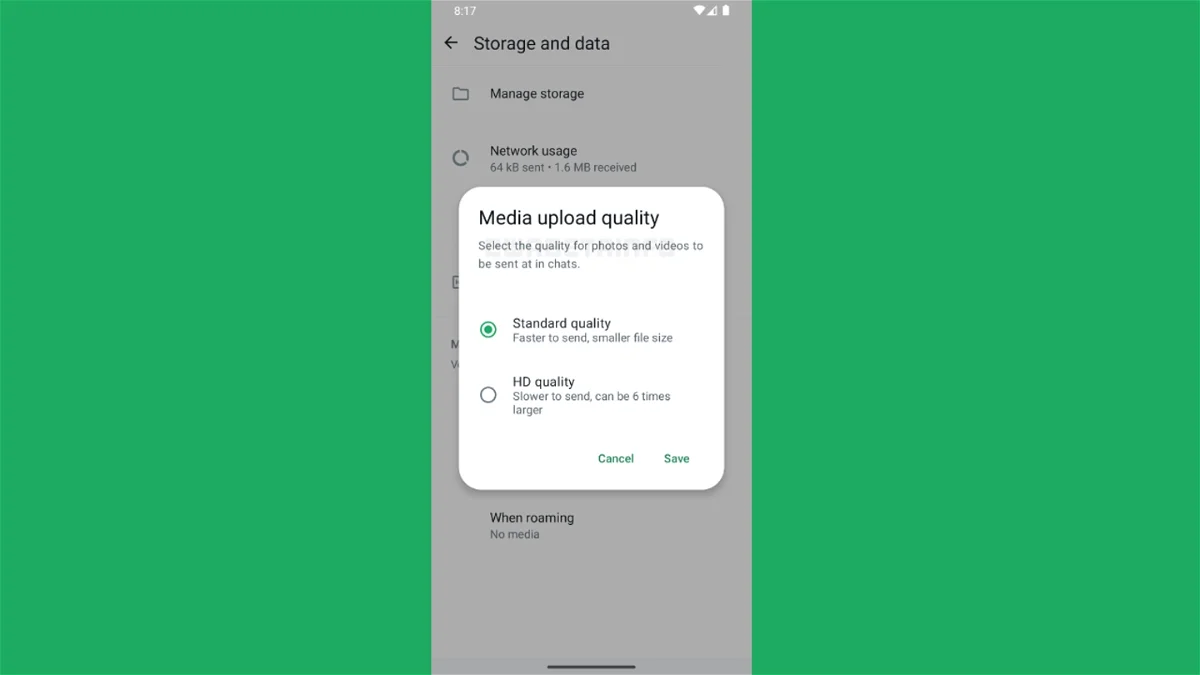 WhatsApp permitirá escoger la calidad de las fotos y videos que se envían