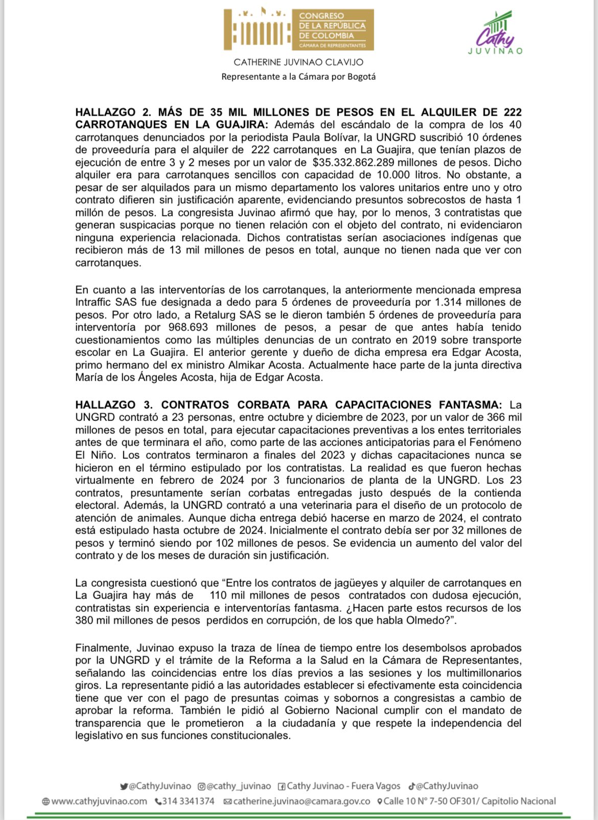 Crece el escándalo de corrupción de la Ungrd: revelan más hallazgos por $110 mil millones 
