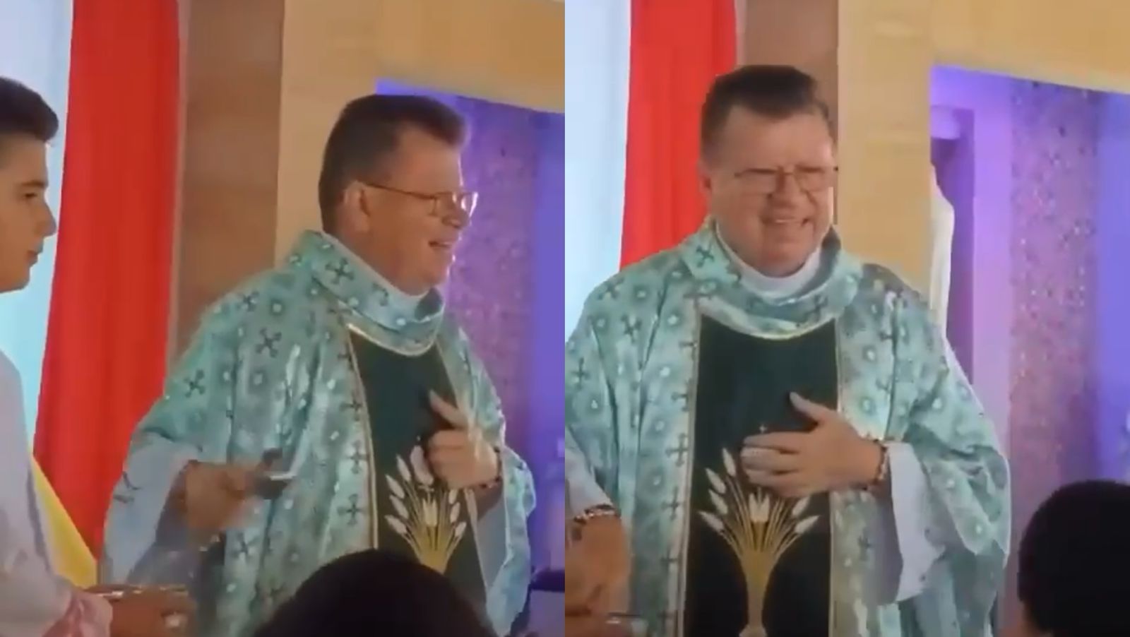 "Loco por el Leopardo": cura celebró en su iglesia el título del Bucaramanga con 'La cumbia de los trapos'