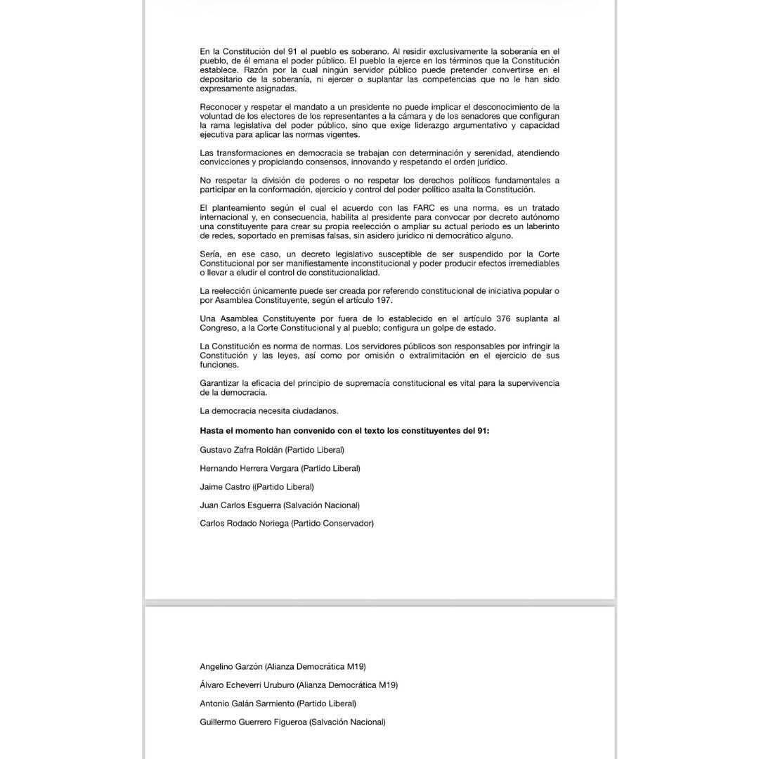 200 personalidades firmaron carta rechazando la propuesta de Constituyente del presidente Petro