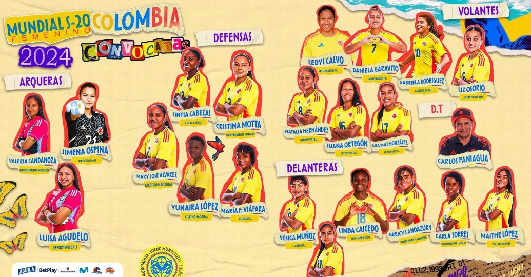 La Selección Colombia femenina sub-20 dio a conocer la convocatoria para el Mundial