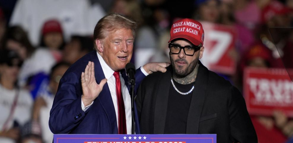 Nicky Jam anunció su apoyo a Donald Trump, pero este lo confundió con una mujer antes de presentarlo