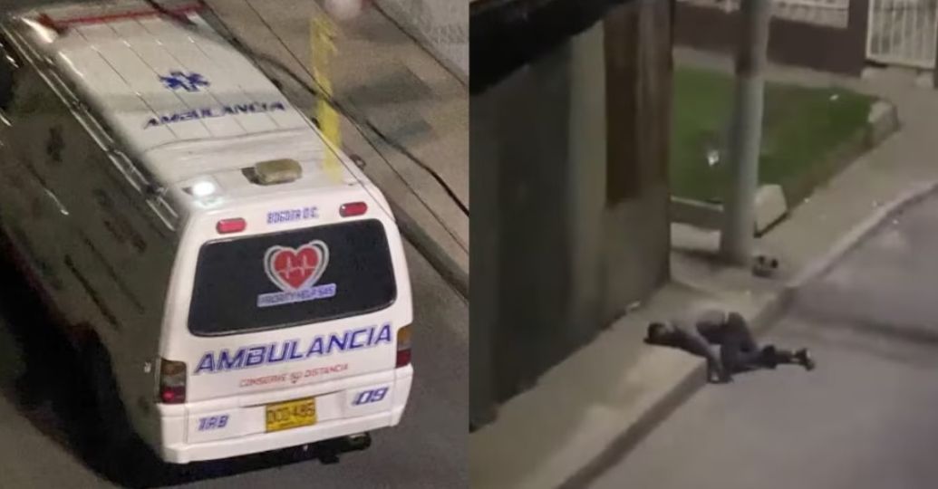Una ambulancia en Bogotá dejó abandonado a un paciente en un andén