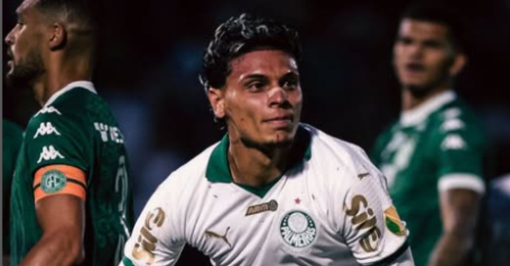 Richard Ríos: gol y figura en la goleada de Palmeiras a Guaraní