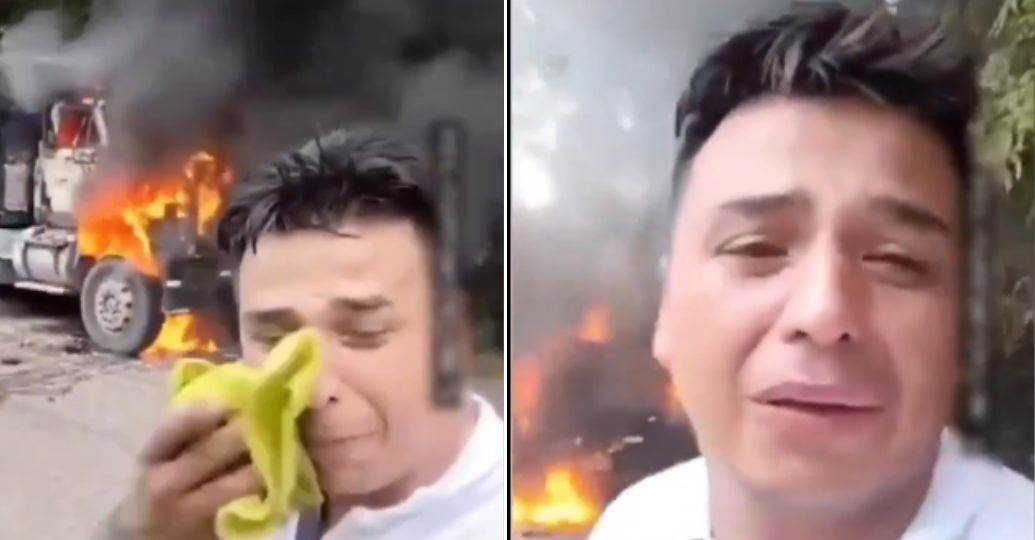 ¡Desgarrador! Conductor llora tras perder su camión en ataque del ELN en Chocó