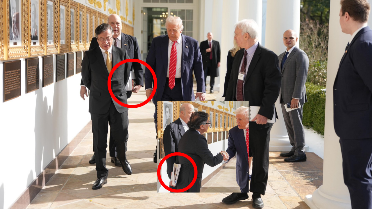 ¿Qué documentos llevaba Petro en el brazo al encuentro con Trump? Imágenes revelaron detalle clave