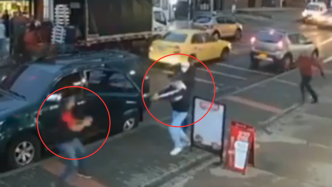 En video | Momento exacto de balacera en Barrancas, Bogotá: revelan identidad de comerciante atacado