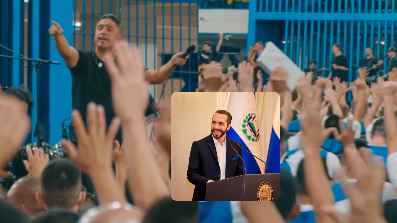 En video | Agrupación cristiana entró a una cárcel de El Salvador, con permiso de Bukele, y grabó canción