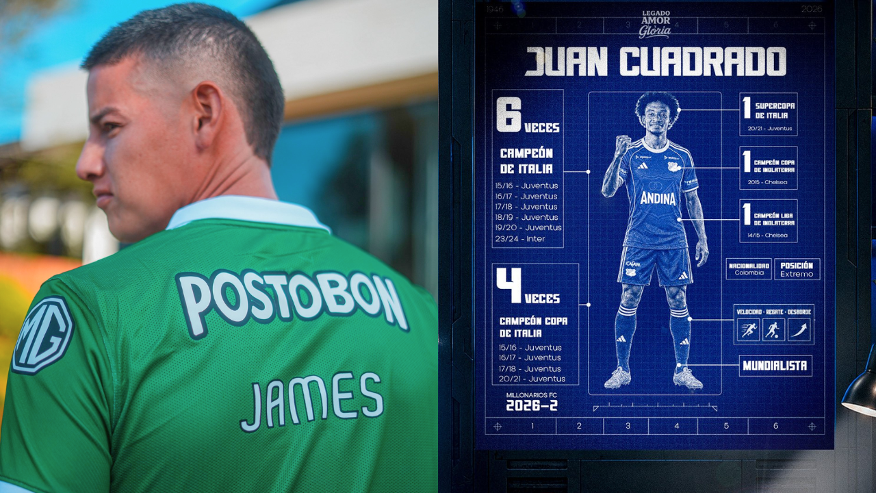Revelan los salarios que tendrían James Rodríguez en Nacional y Juan G. Cuadrado en Millonarios