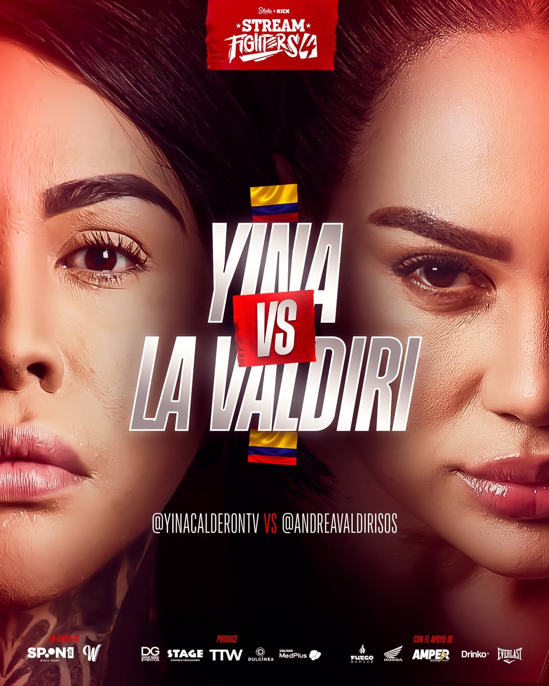 Yina Calderón vs Andrea Valdiri en Stream Fighters