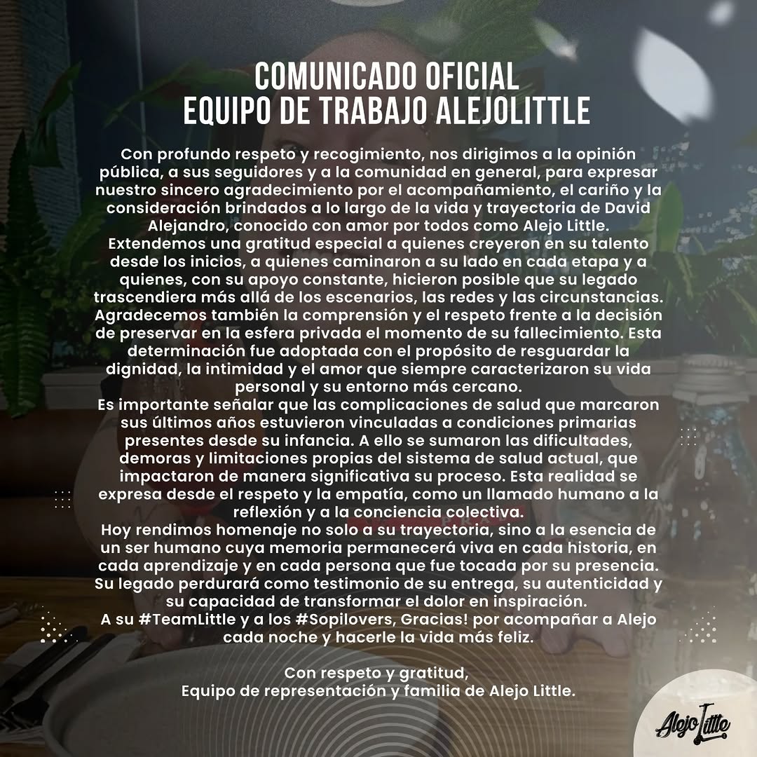 Familia de Alejo Little reveló las causas de su muerte: ¿culparon al sistema de salud?