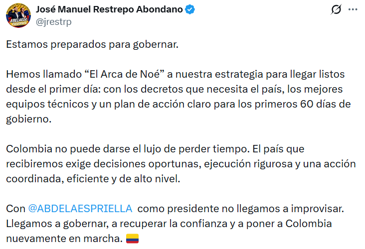¿Qué es el "Arca de Noé"? El plan con el que De la Espriella entraría al poder si gana la segunda vuelta
