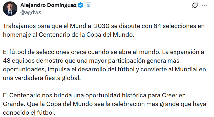Mundial 2030: confirman el número de clasificados que tendría y el formato en tres continentes