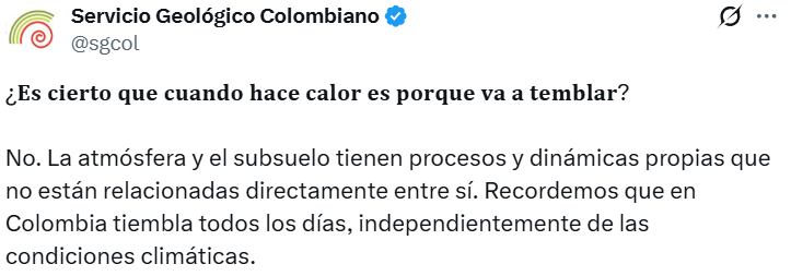 ¿Es cierto que el cambio de clima puede predecir un terremoto? Esto respondió el Servicio Geológico