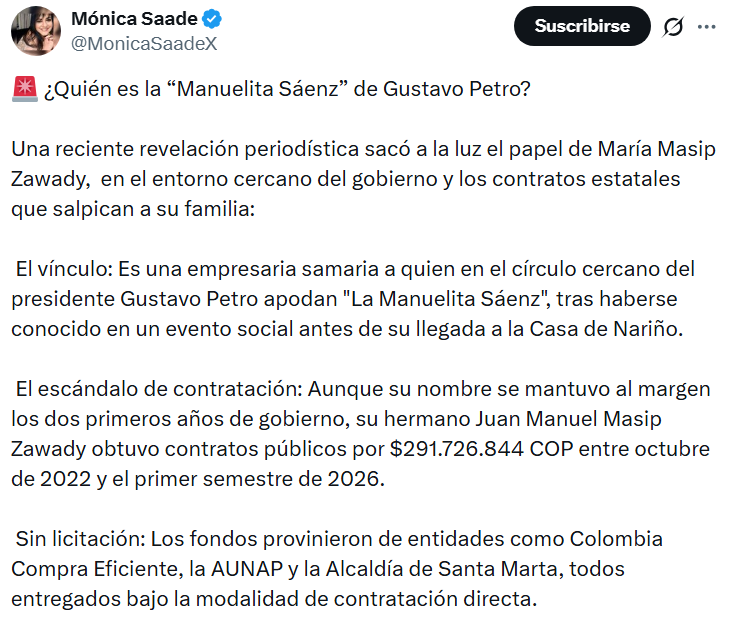 ¿Una nueva Juliana Guerrero? Joven mujer cercana a Petro habría llevado a familiares a contratos estatales