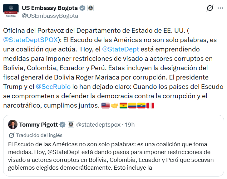 Este es el listado de políticos a los que De la Espriella pidió a EE. UU. revisar y quitar la visa