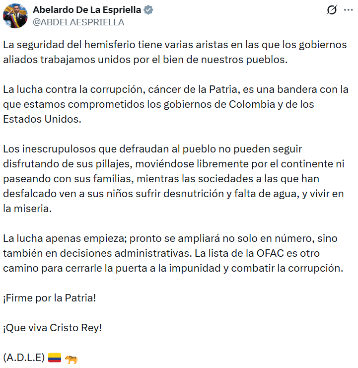 Este es el listado de políticos a los que De la Espriella pidió a EE. UU. revisar y quitar la visa