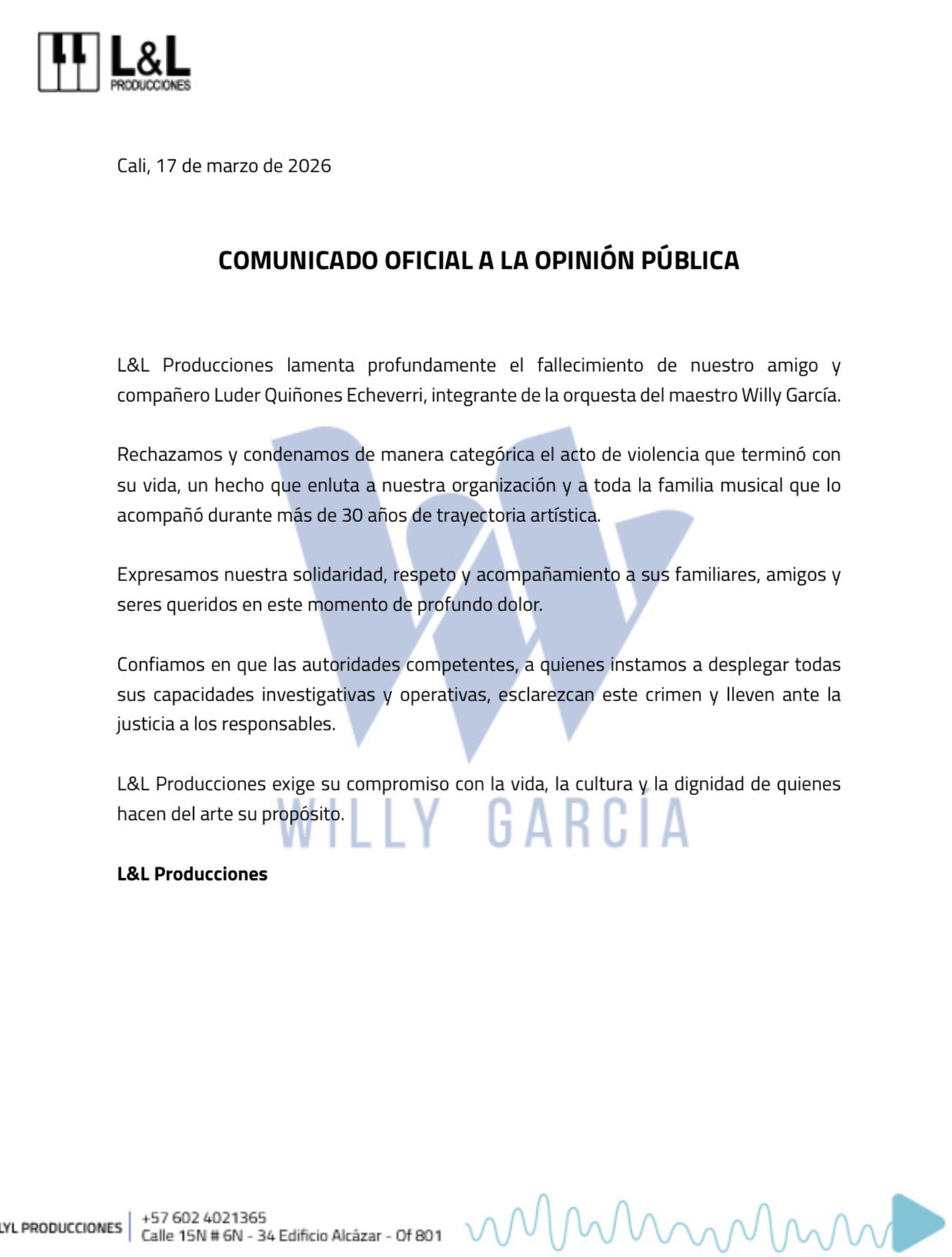 Luto en la salsa: asesinan a reconocido músico de la banda de Willy García en Cali y revelan detalles