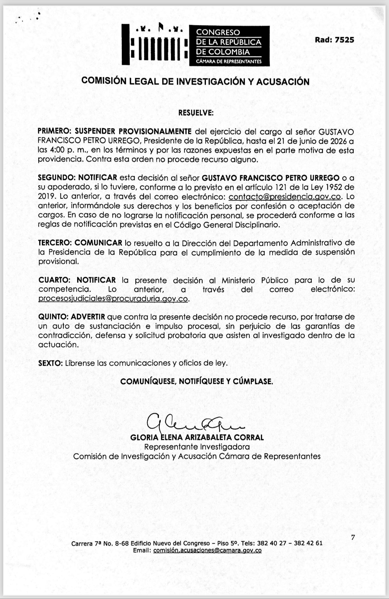 El presidente Petro habló por primera vez sobre solicitud de suspensión: “se ha violado la ley de Colombia”