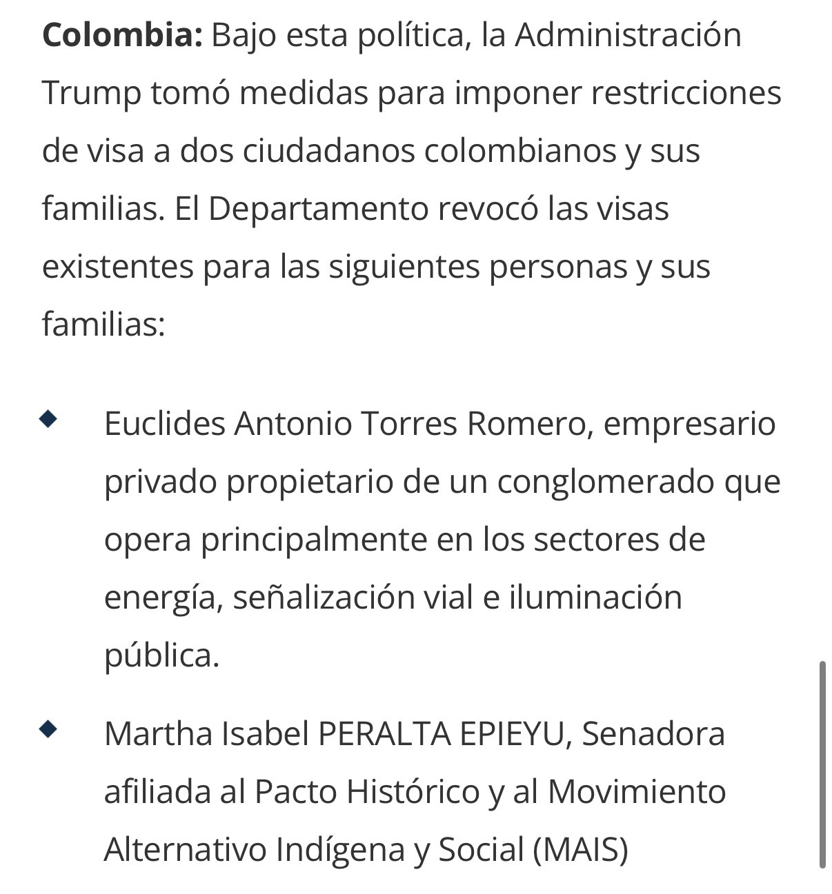 Este es el listado de políticos a los que De la Espriella pidió a EE. UU. revisar y quitar la visa