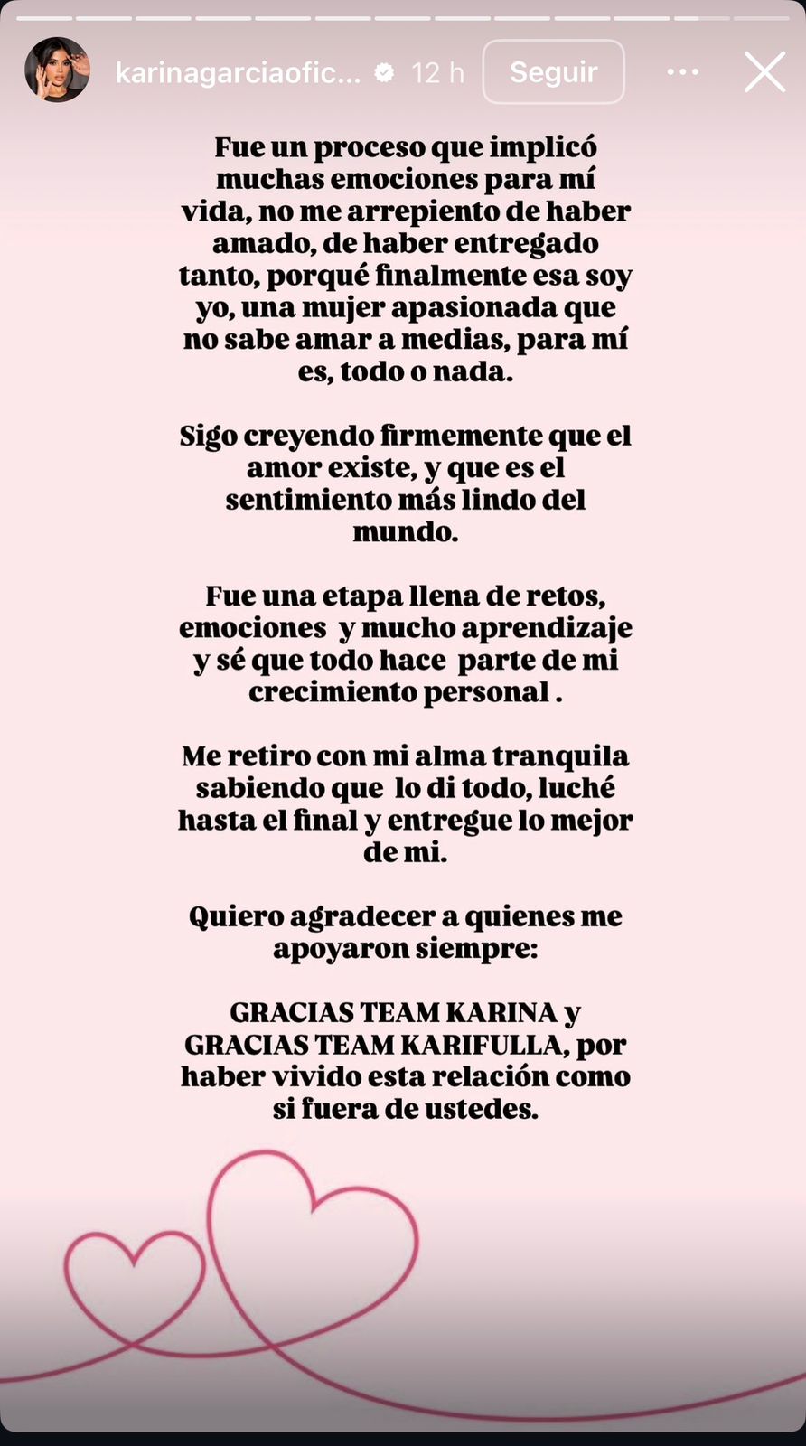 Karina García confirmó el fin de su relación con Altafulla