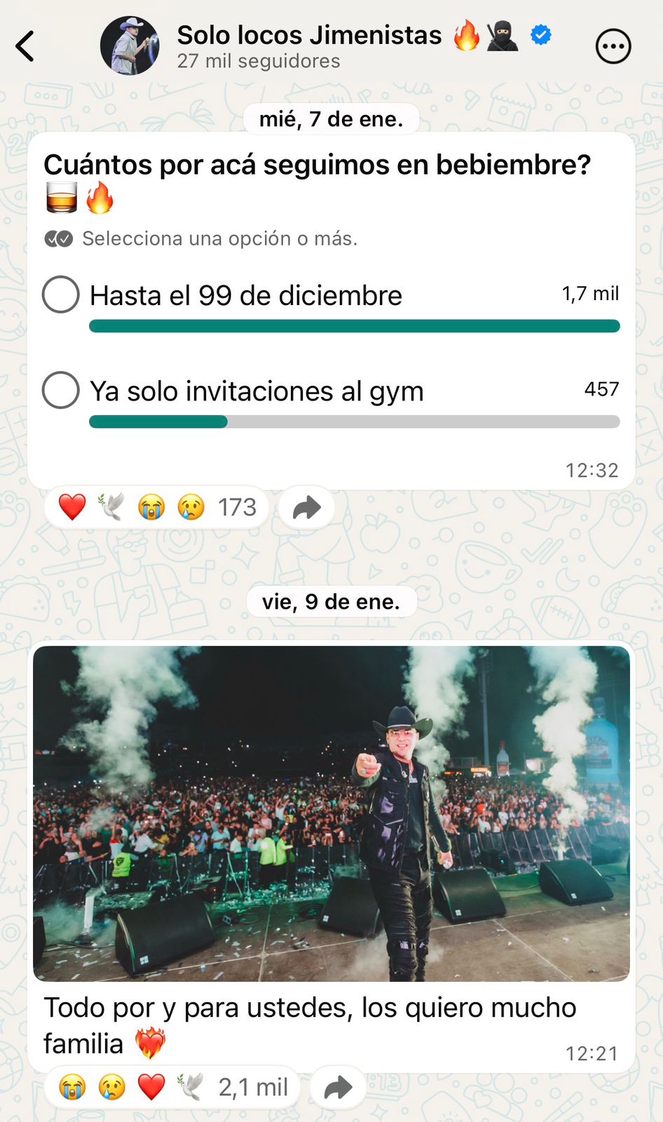 Revelan el último mensaje de Yeison Jiménez en WhatsApp antes de morir