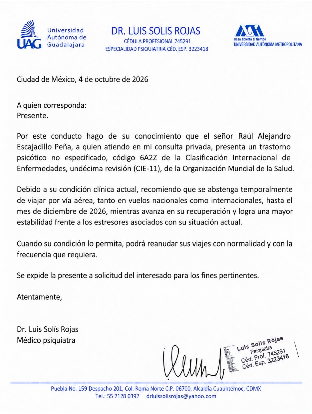 Aleks Syntek reveló el diagnóstico psiquiátrico por el que aplazó su gira por Europa
