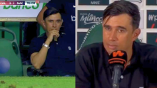 Reprochable: hincha entró a insultar al técnico de Atlético Nacional en plena rueda de prensa