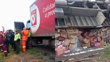 Con una rápida acción, Policía evitó que saquearan un camión con víveres en Tasajera