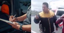 En Ecuador un agente de tránsito le puso una multa y este lo insultó