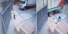 En video: vigilante en Perú perdió un brazo al intentar cerrar un portón cuando salía un camión